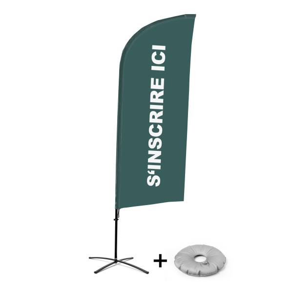 Bandera Aluminio Vela Kit Completo Regístrese Aquí Gris Francés Base Cruz