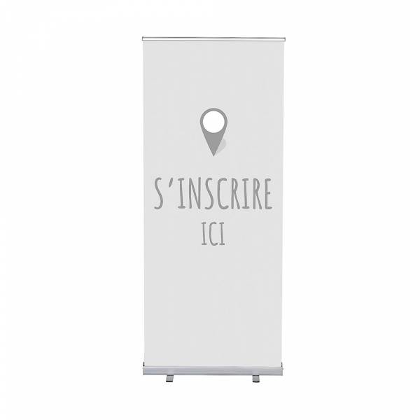 Set Completo Roller-Banner Budget 85 Regístrese aquí Gris Francés