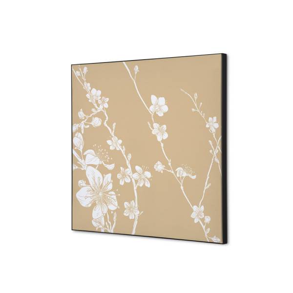 Decoración Textil de Pared SET 40 x 40 Flor de Cerezo Japonés Beige