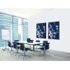 Decoración Textil de Pared SET 40 x 40 Flor de Cerezo Japonés Azul - 26