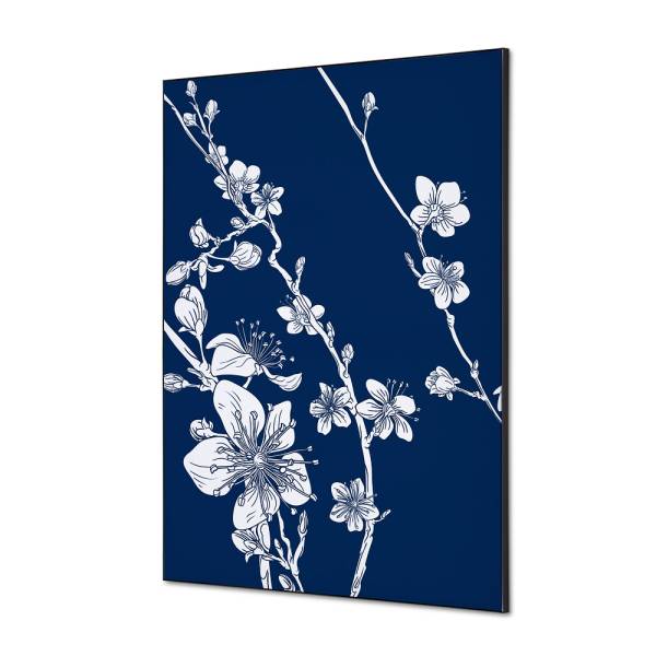 Decoración Textil de Pared SET A1 Flor de Cerezo Japonés Azul