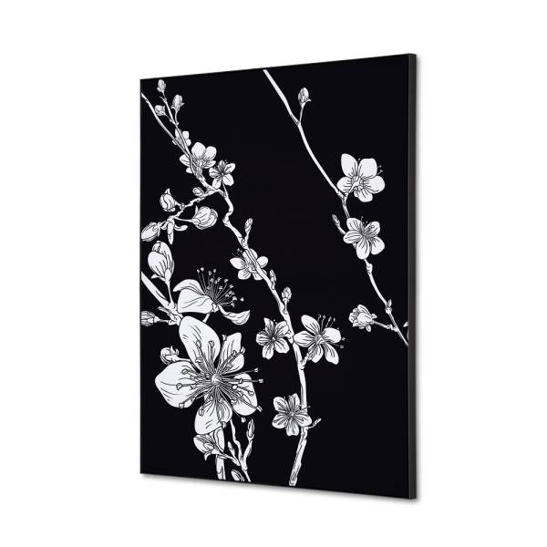 Decoración Textil de Pared SET A2 Flor de Cerezo Japonés Negro